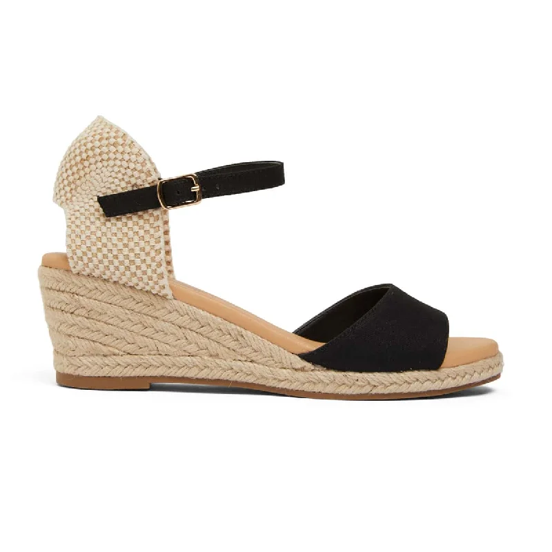 Scout Espadrille in Black Fabric