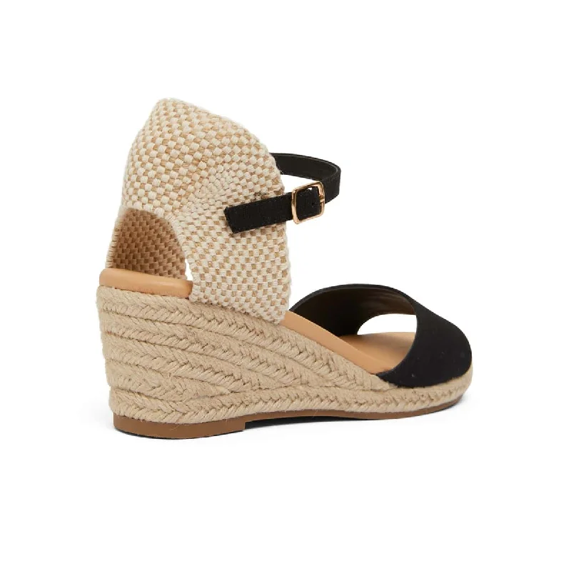 Scout Espadrille in Black Fabric