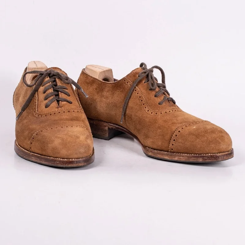 Style 108 Quarter Brogue Oxford - Light Brown Suede (Pre Owned)