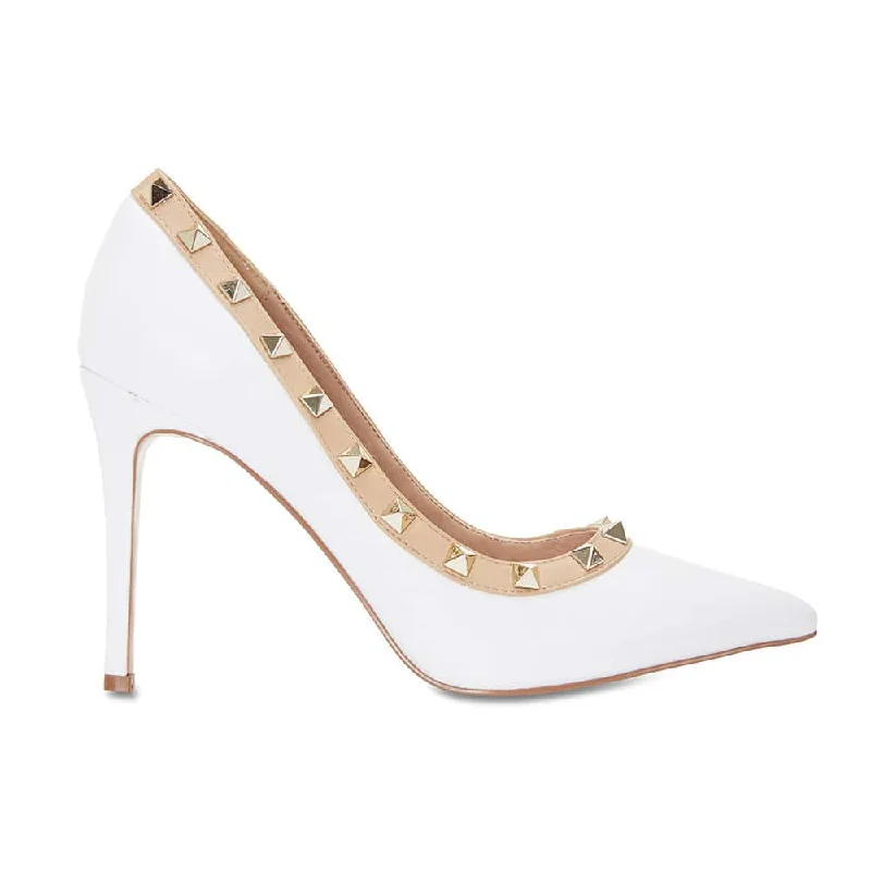 Sierra Heel in White Leather