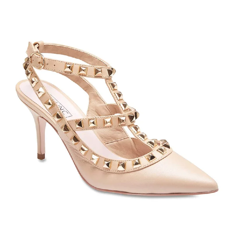 Sphinx Heel in Nude Leather