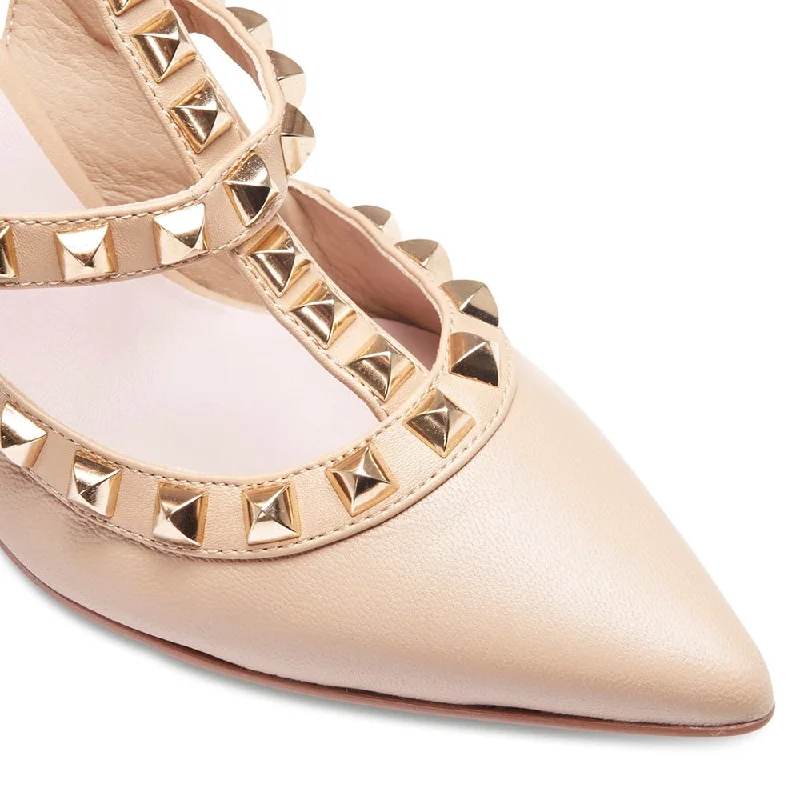 Sphinx Heel in Nude Leather