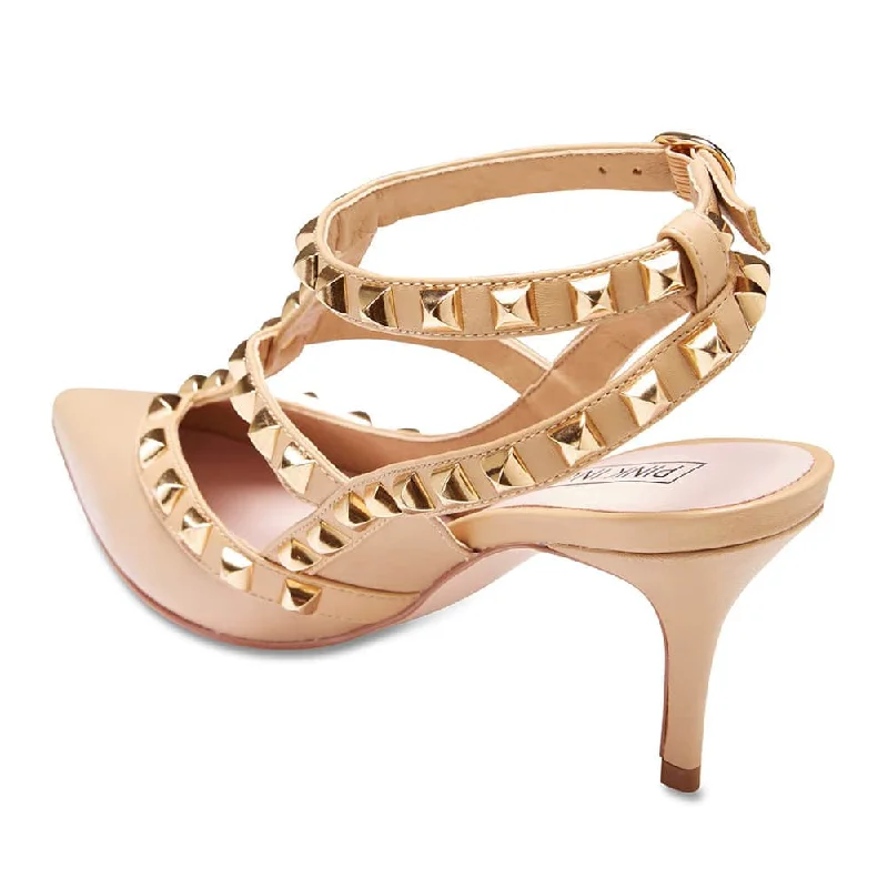 Sphinx Heel in Nude Leather