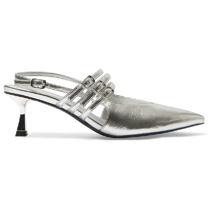 Stacey Heel in Silver Metallic