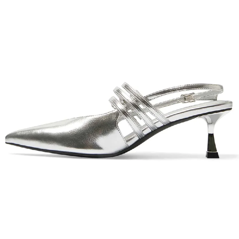 Stacey Heel in Silver Metallic