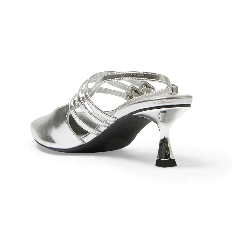 Stacey Heel in Silver Metallic