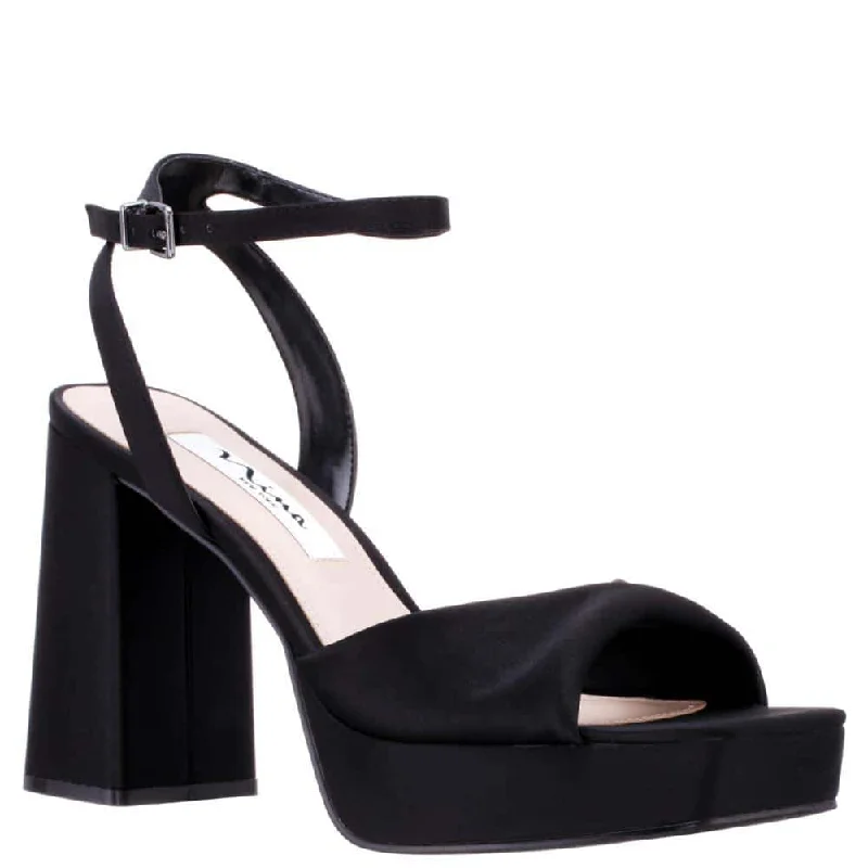 Stacie Heel in Black Satin