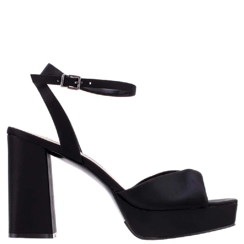 Stacie Heel in Black Satin