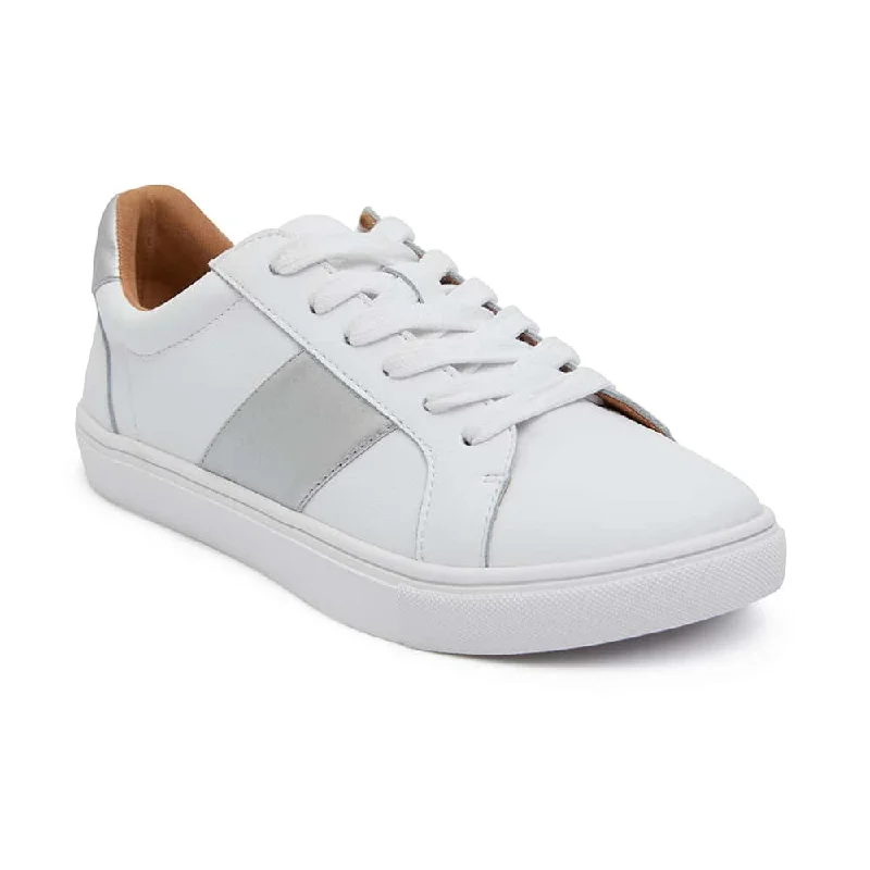 Storm Sneaker in White/silver Leather