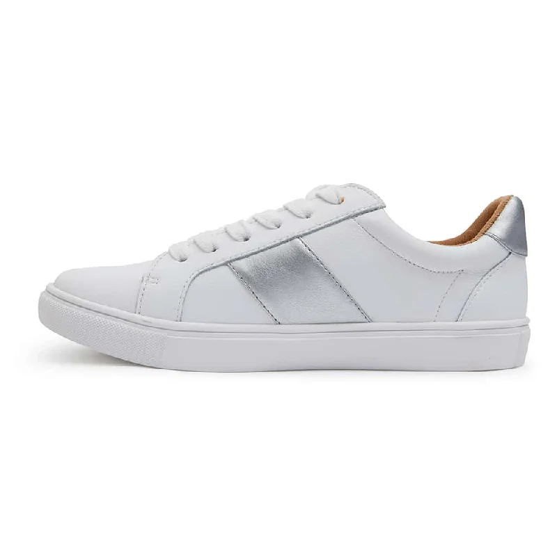 Storm Sneaker in White/silver Leather