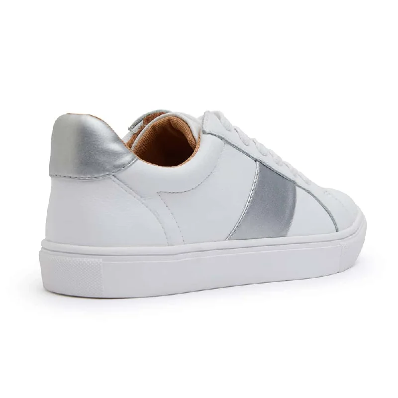 Storm Sneaker in White/silver Leather