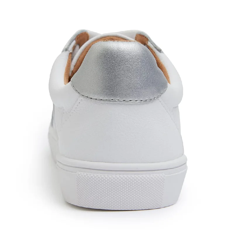 Storm Sneaker in White/silver Leather