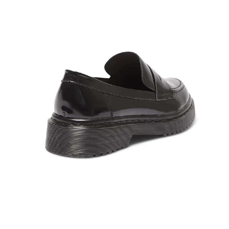 Strata Loafer in Black Hi Shine Leather