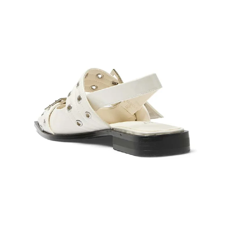 Suzie Flat in Ivory Patent