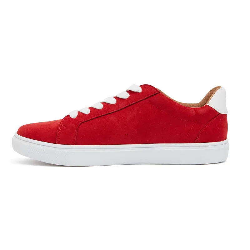 Swerve Sneaker in Red Suede