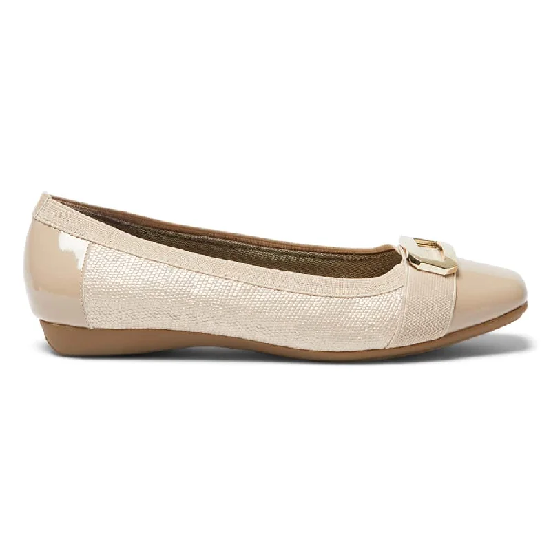 Tamsin Flat in Nude Patent