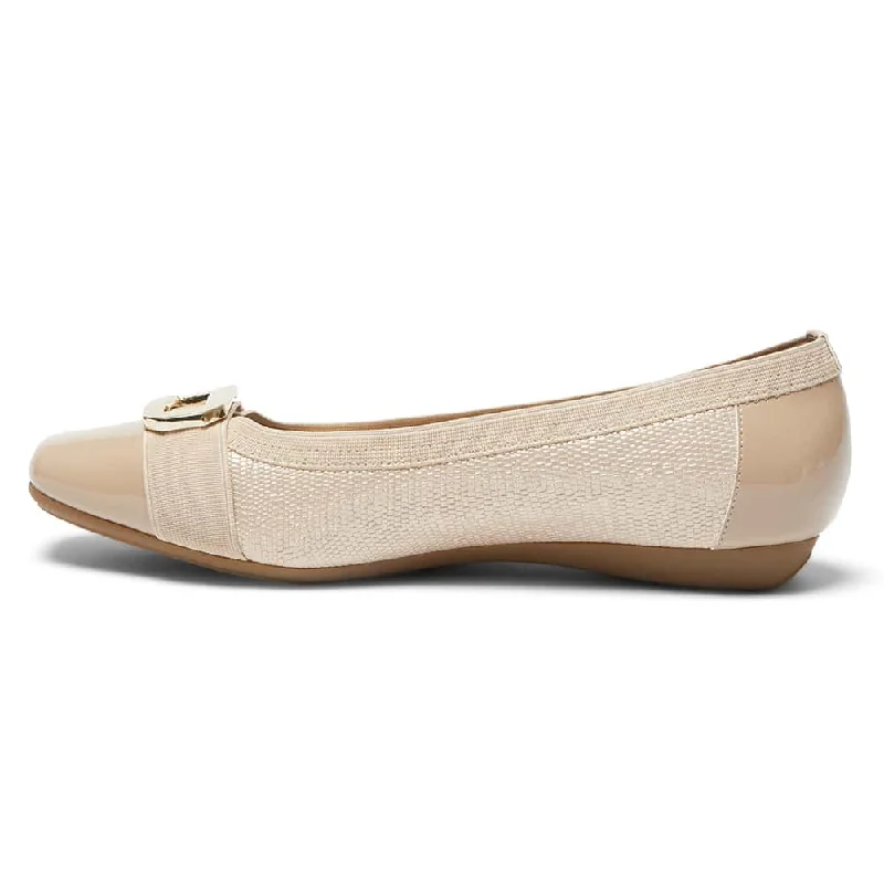 Tamsin Flat in Nude Patent