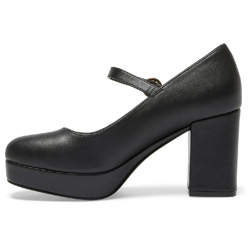 Tate Heel in Black Smooth