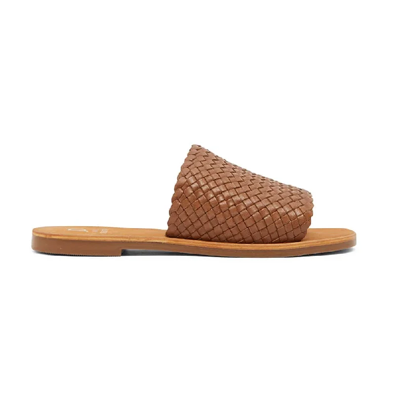 Tatum Slide in Cognac Leather