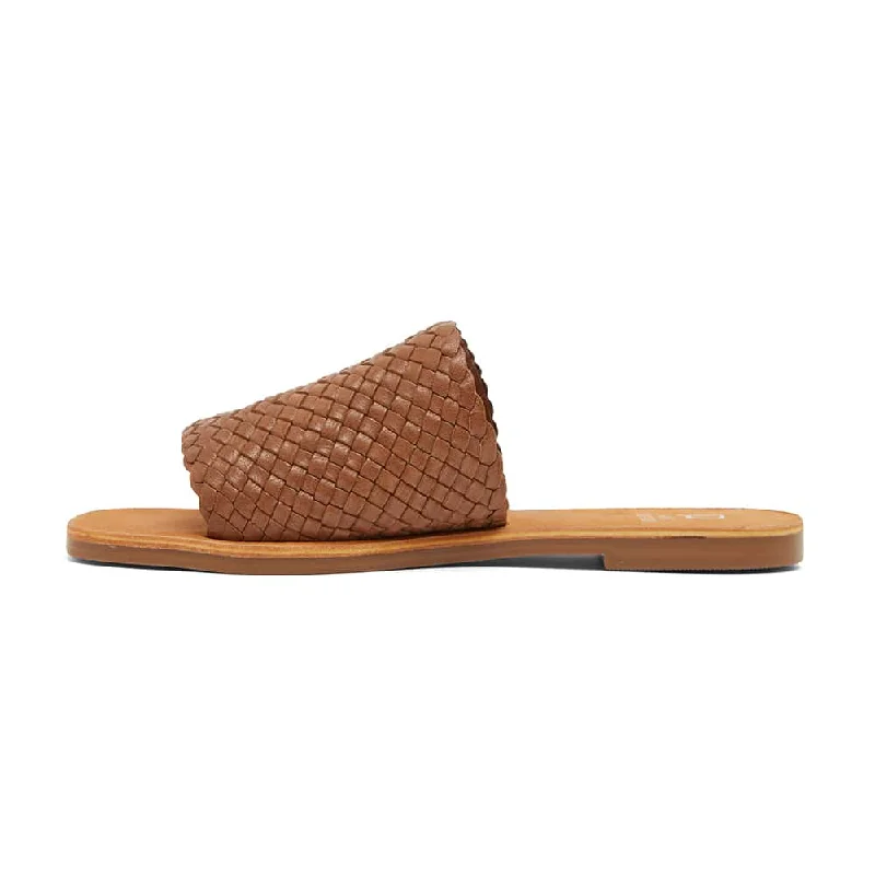 Tatum Slide in Cognac Leather