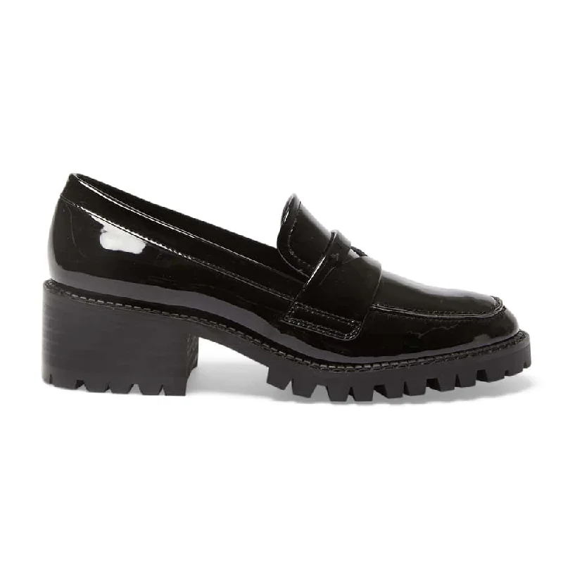 Teacher Loafer in Black Patent