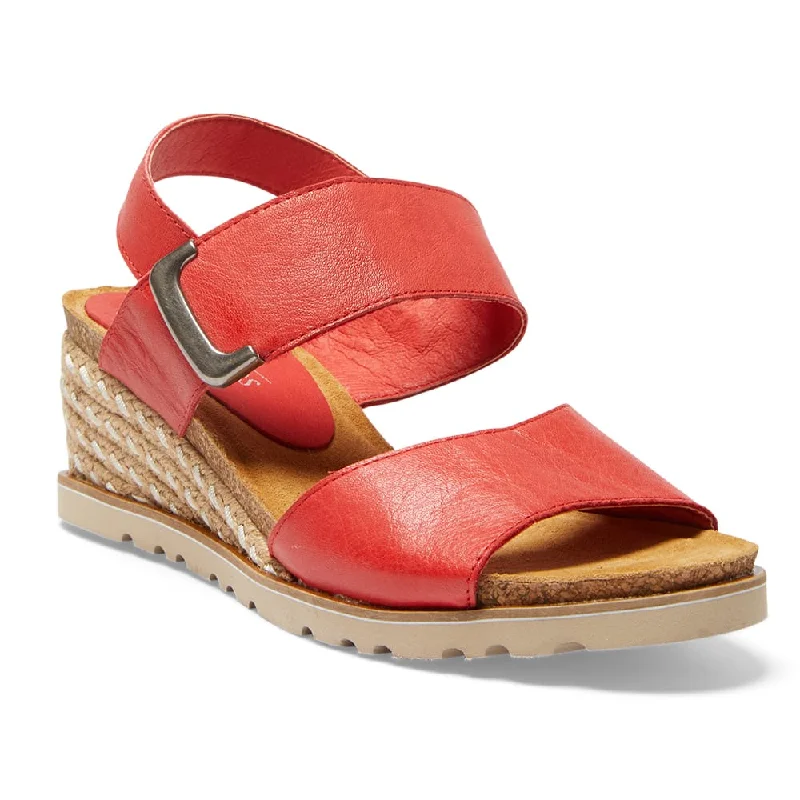 Terrace Espadrille in Red Leather