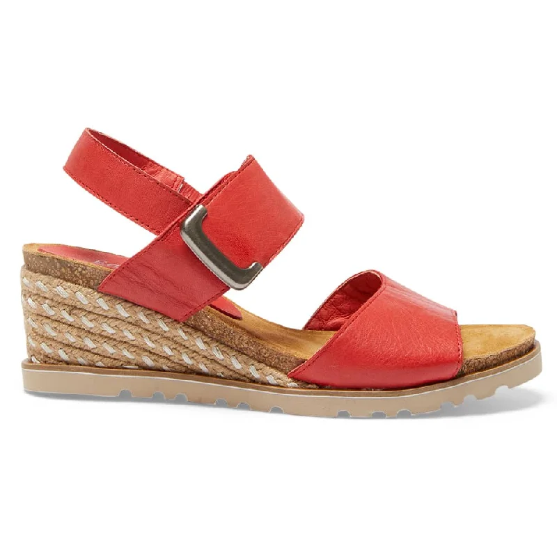 Terrace Espadrille in Red Leather