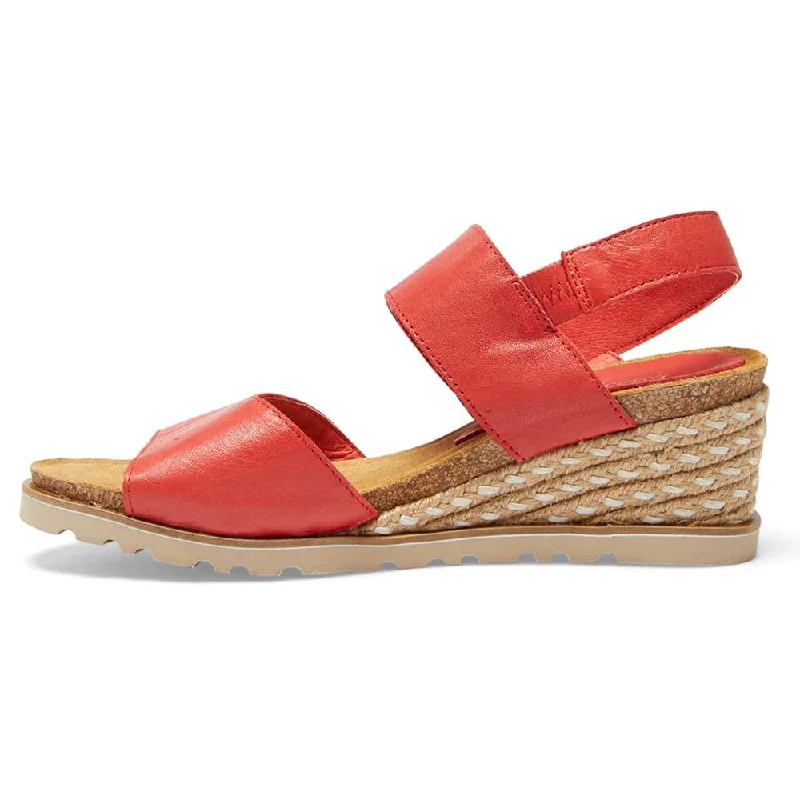 Terrace Espadrille in Red Leather