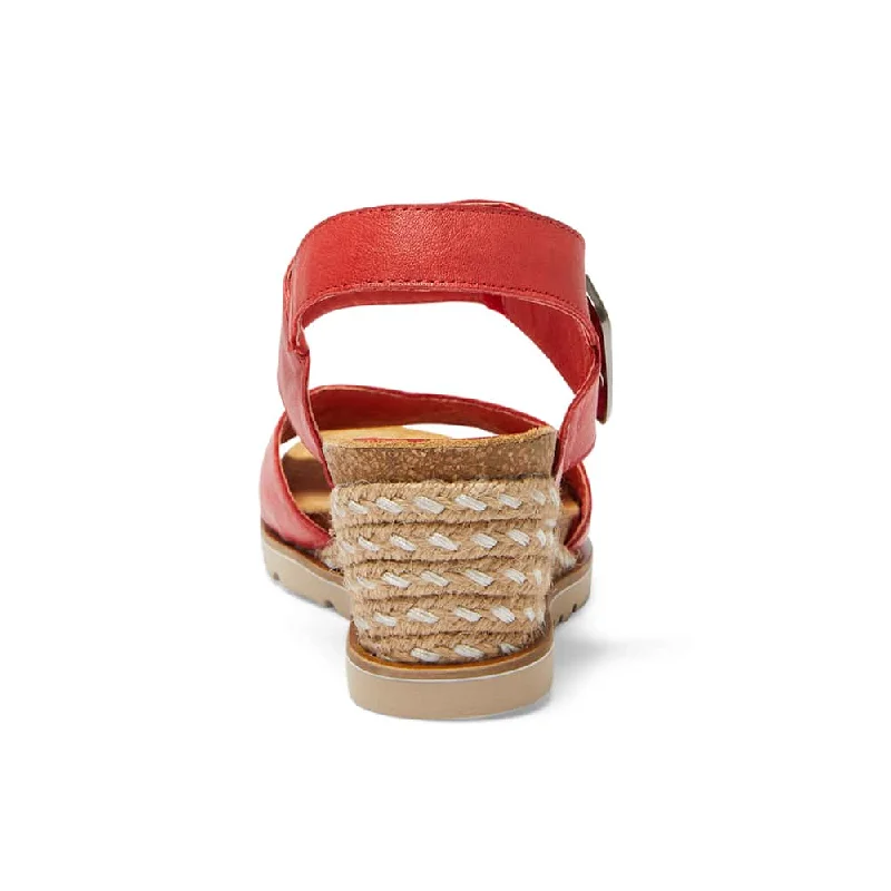 Terrace Espadrille in Red Leather