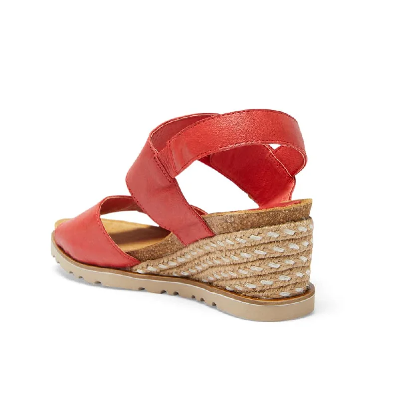 Terrace Espadrille in Red Leather