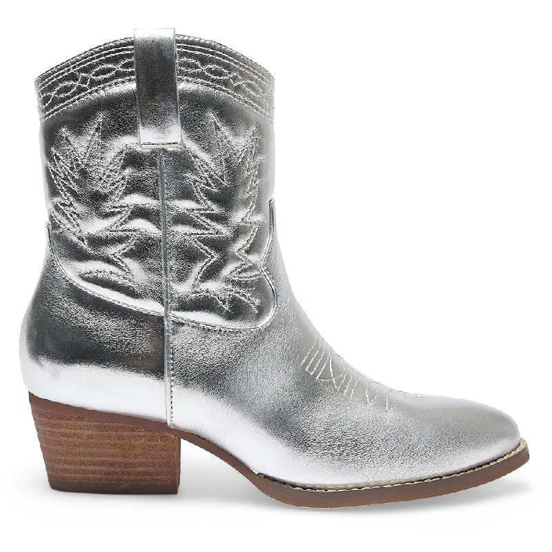 Texas Boot in Silver Metallic