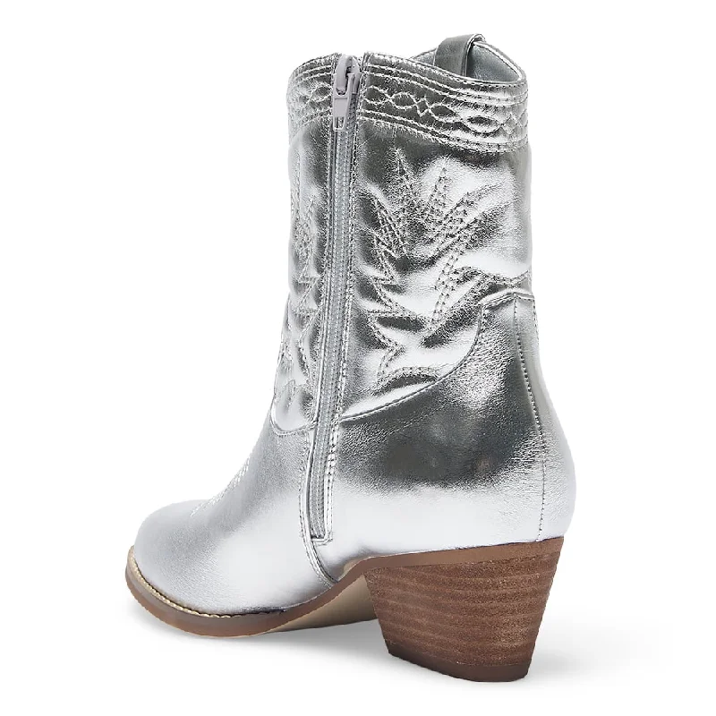 Texas Boot in Silver Metallic