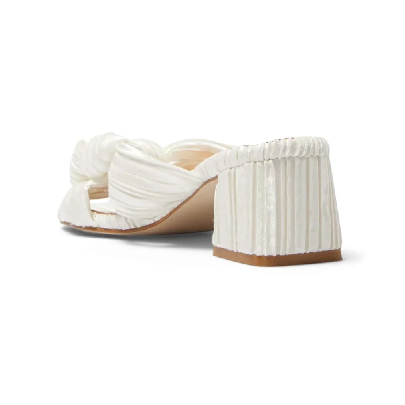 Tiffany Heel in Ivory Pleat