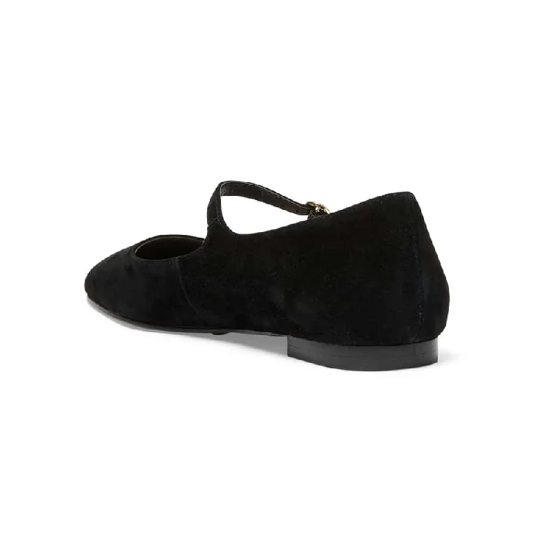 Tottie Flat in Black Suede