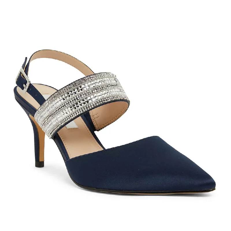 Treena Heel in Navy Fabric