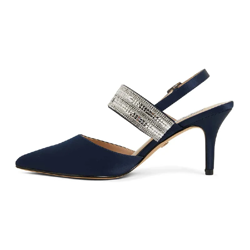 Treena Heel in Navy Fabric