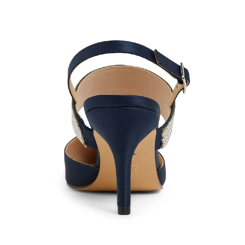 Treena Heel in Navy Fabric