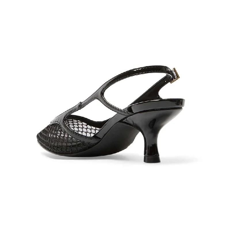 Valencia Heel in Black Mesh