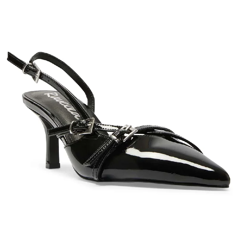 Veronica Heel in Black Patent