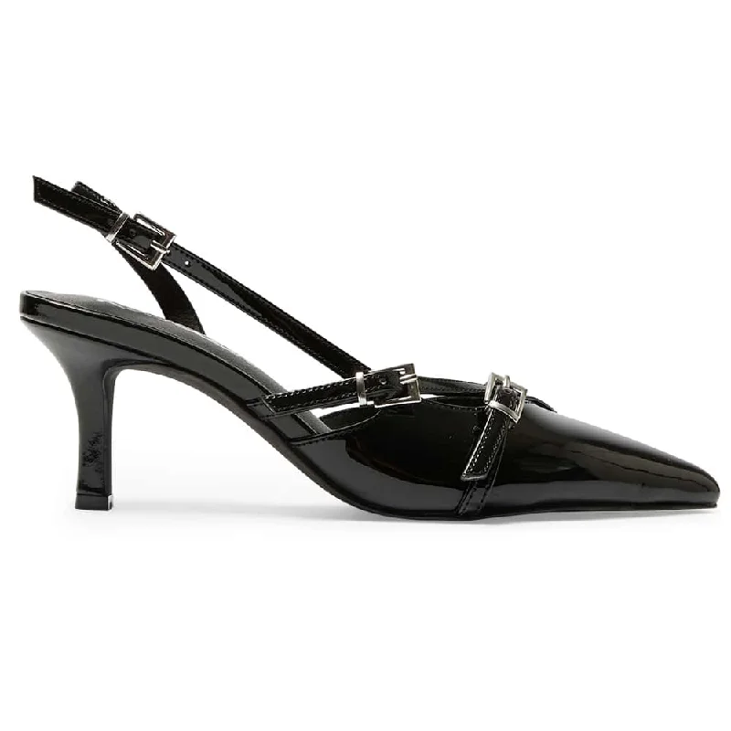 Veronica Heel in Black Patent