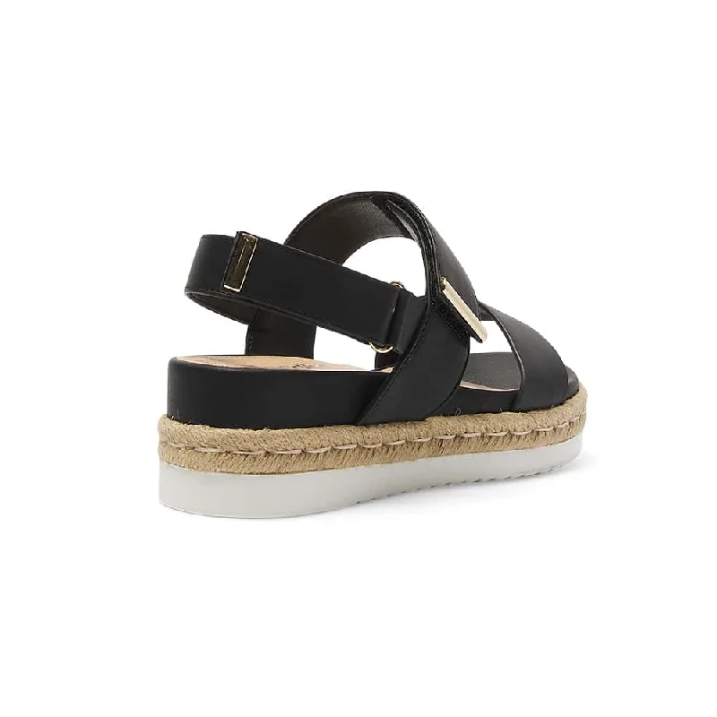 Warner Sandal in Black Smooth