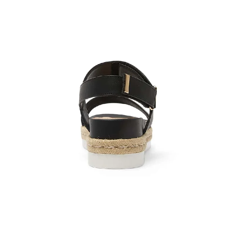 Warner Sandal in Black Smooth