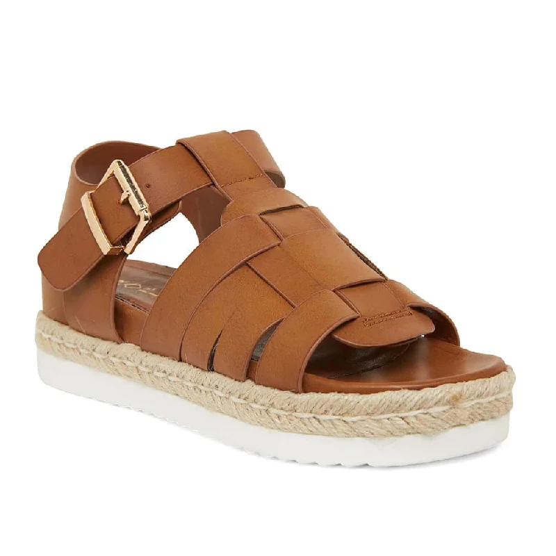 Web Sandal in Tan Smooth