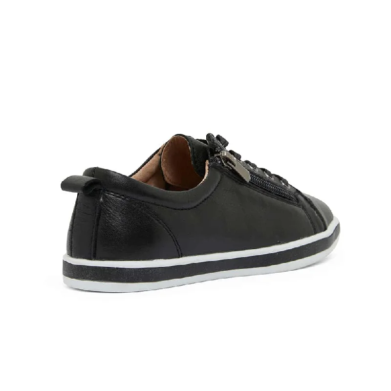 Whisper Sneaker in Black Leather