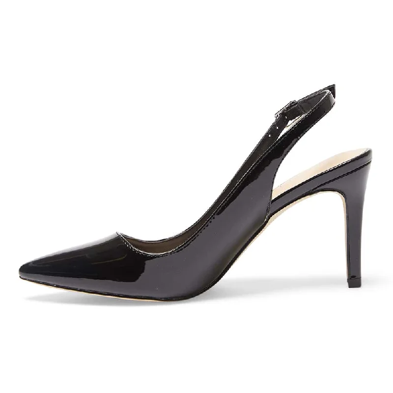 Whiz Heel in Black Patent