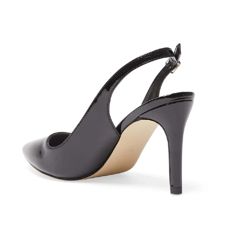 Whiz Heel in Black Patent